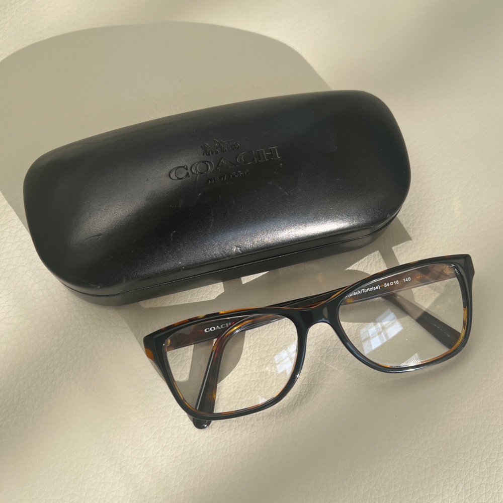 Coach Black and Tan Eyeglasses with Case